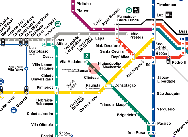 Santuario Nossa Senhora de Fatima-Sumare station map