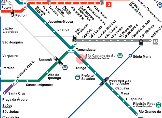 Sao Caetano do Sul-Prefeito Walter Braido station map