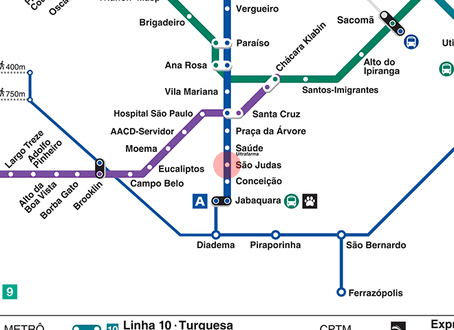 Sao Judas station map