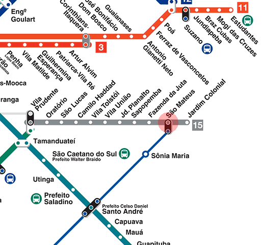 Sao Mateus station map