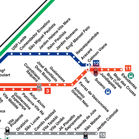 Suzano station map