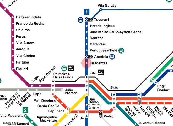 Tiradentes station map