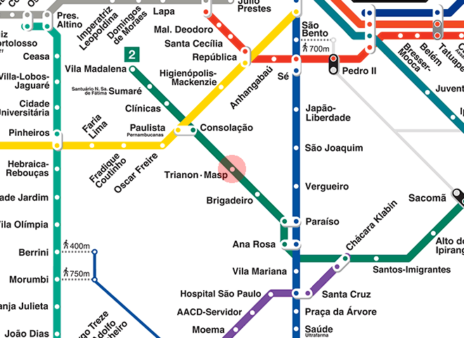 Trianon-Masp station map