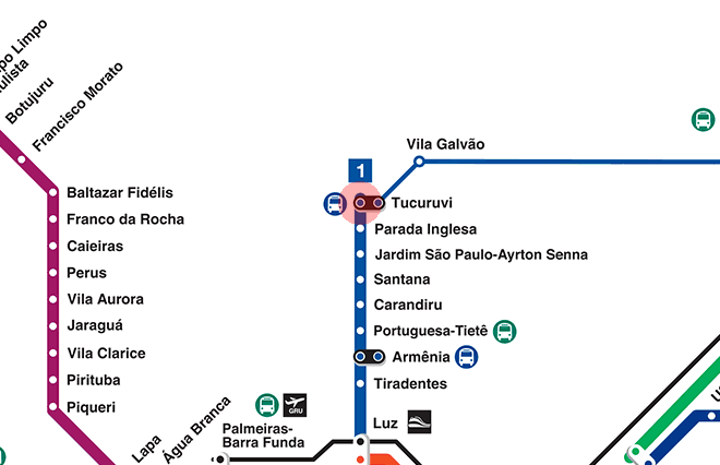 Tucuruvi station map