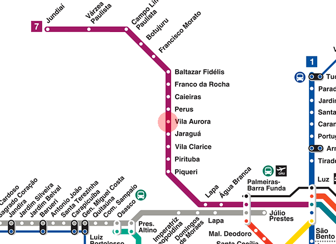 Vila Aurora station map