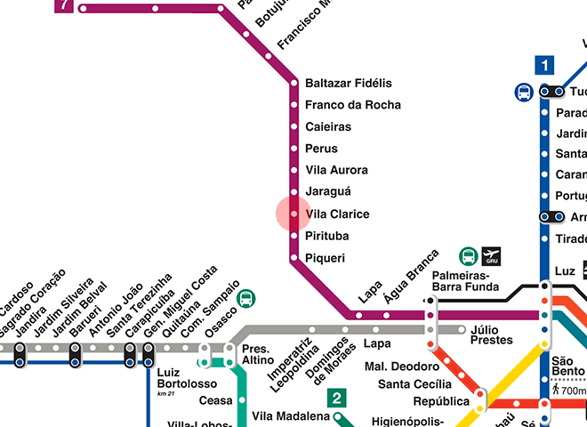 Vila Clarice station map