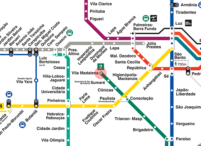 Vila Madalena station map