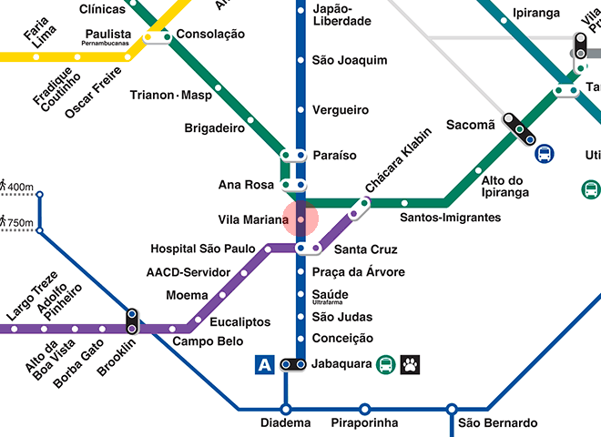 Vila Mariana station map