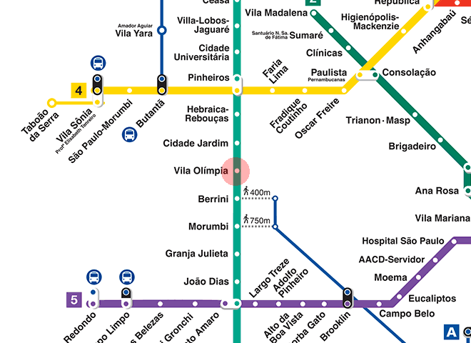 Vila Olimpia station map