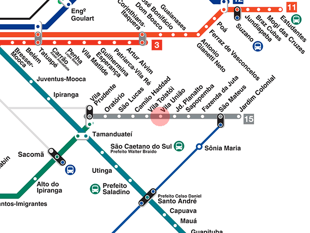 Vila Uniao station map
