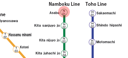 Asabu station map