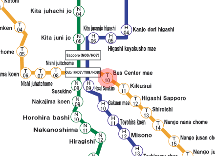 Bus Center-Mae station map