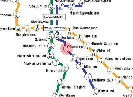 Gakuen-Mae station map