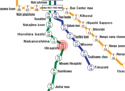 Hiragishi station map