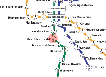 Horohira-Bashi station map