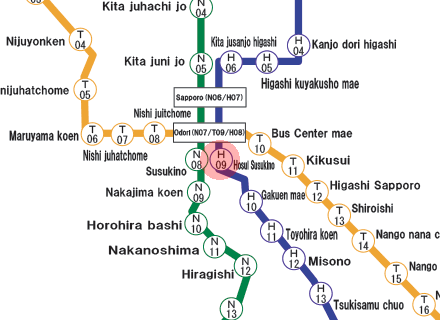 Hosui-Susukino station map