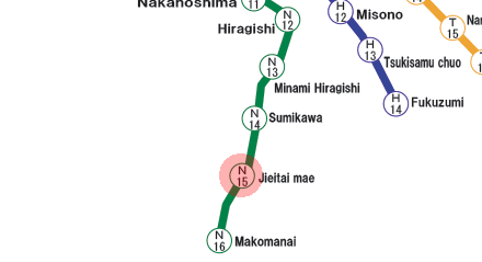 Jieitai-Mae station map