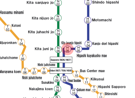 Kita-Jusan-Jo-Higashi station map