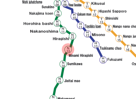 Minami-Hiragishi station map