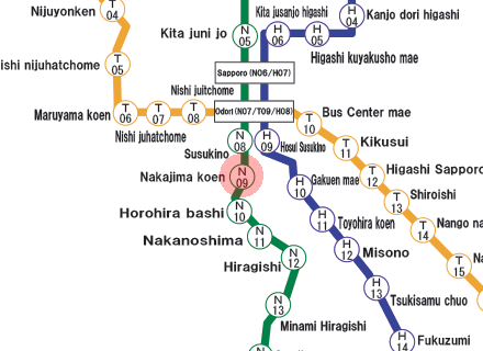 Nakajima-Koen station map