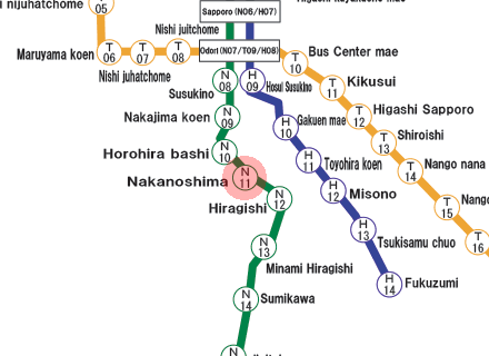 Nakanoshima station map