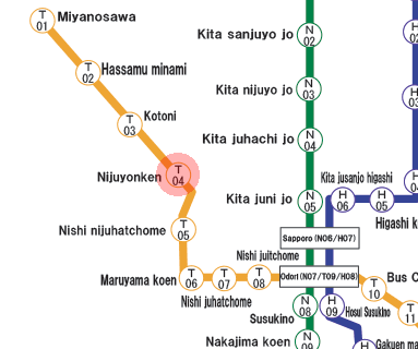 Nijuyon-Ken station map