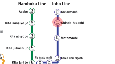 Shindo-Higashi station map