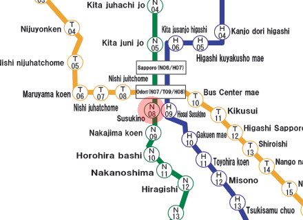 Susukino station map