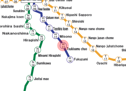 Tsukisamu-Chuo station map