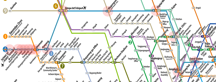 Seoul subway AREX map