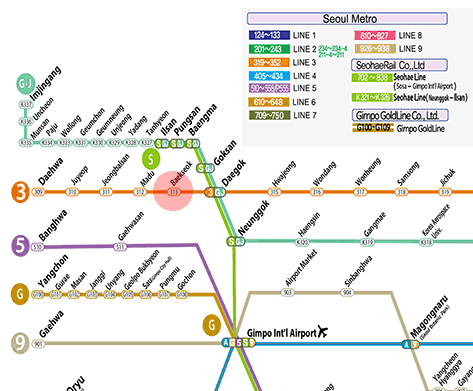 Baekseok station map