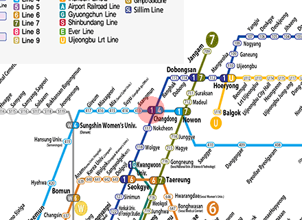 Chang-dong station map