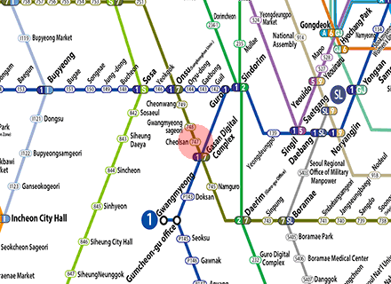 Cheolsan station map