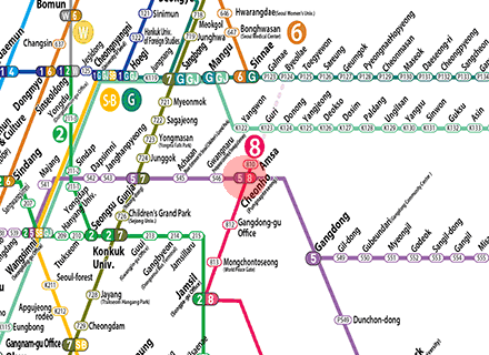 Cheonho station map