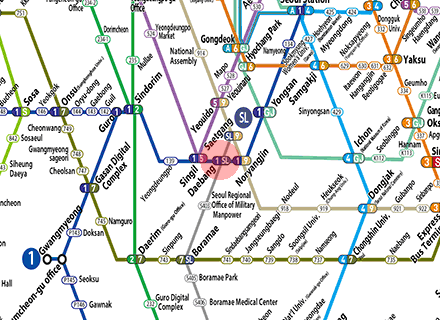 Daebang station map