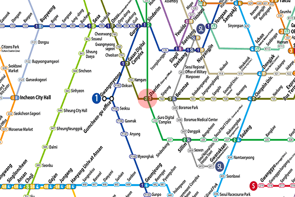 Daerim station map