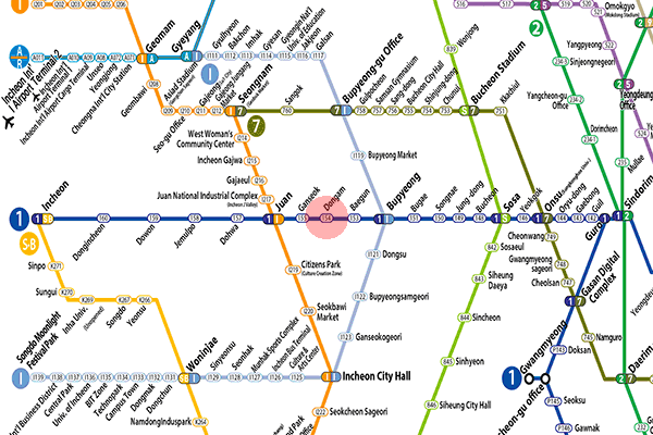Dongam station map