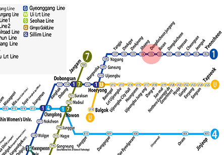 Dongducheonjungang station map