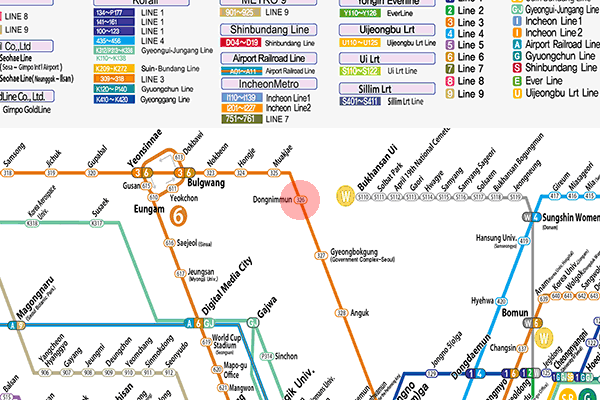 Dongnimmun station map