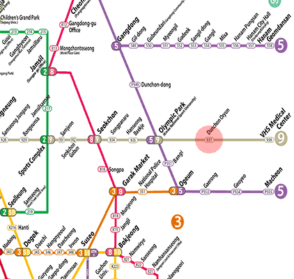 Dunchon Oryun station map
