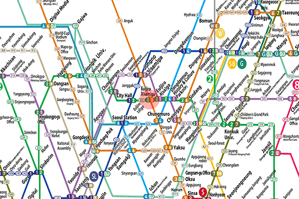 Euljiro 3-ga station map