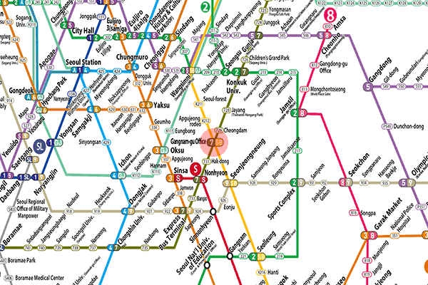 Gangnam-gu Office station map