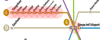 Seoul subway Gimpo Goldline map