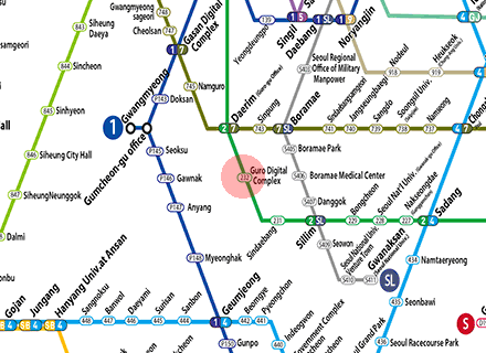 Guro Digital Complex station map
