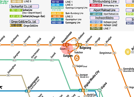 Gusan station map