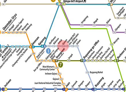 Gyesan station map