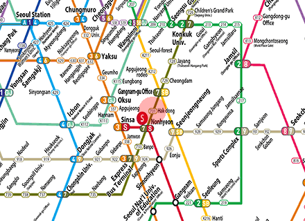 Hak-dong station map