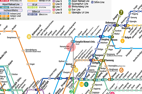 Hansung University station map
