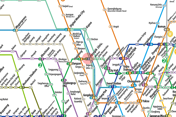 Hongik University station map