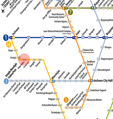 Inha University station map